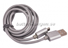 Micro USB kabel - slitstark Nylon - 1.5m